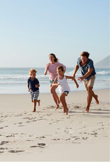 Happy family on the beach